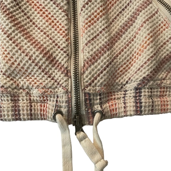 Free People Waffle Knit Full Zip Lightweight Jacket Size M - Picture 7 of 11